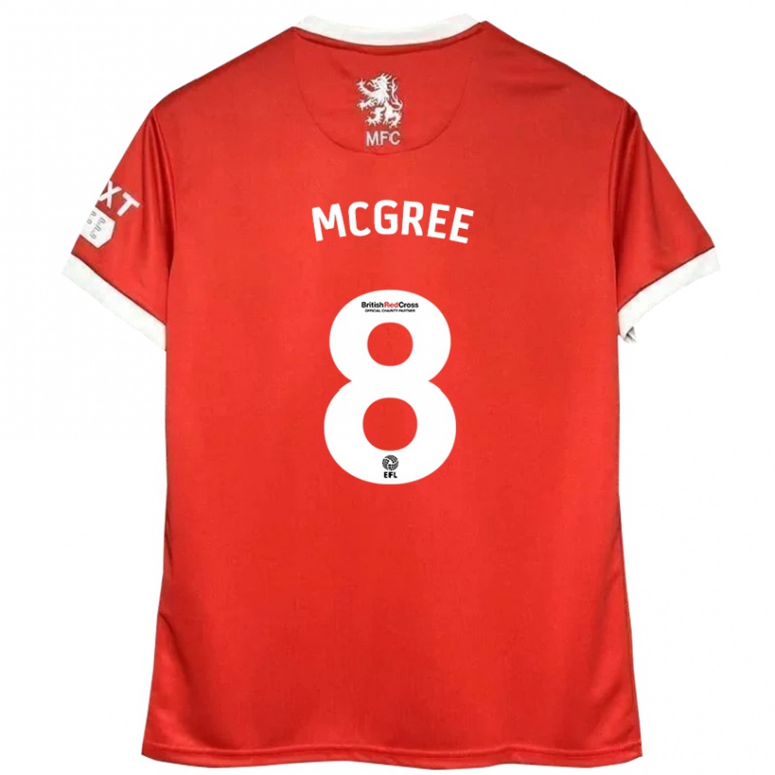 Niño Fútbol Camiseta Riley Mcgree #8 Rojo Blanco 1ª Equipación 2024/25 Argentina