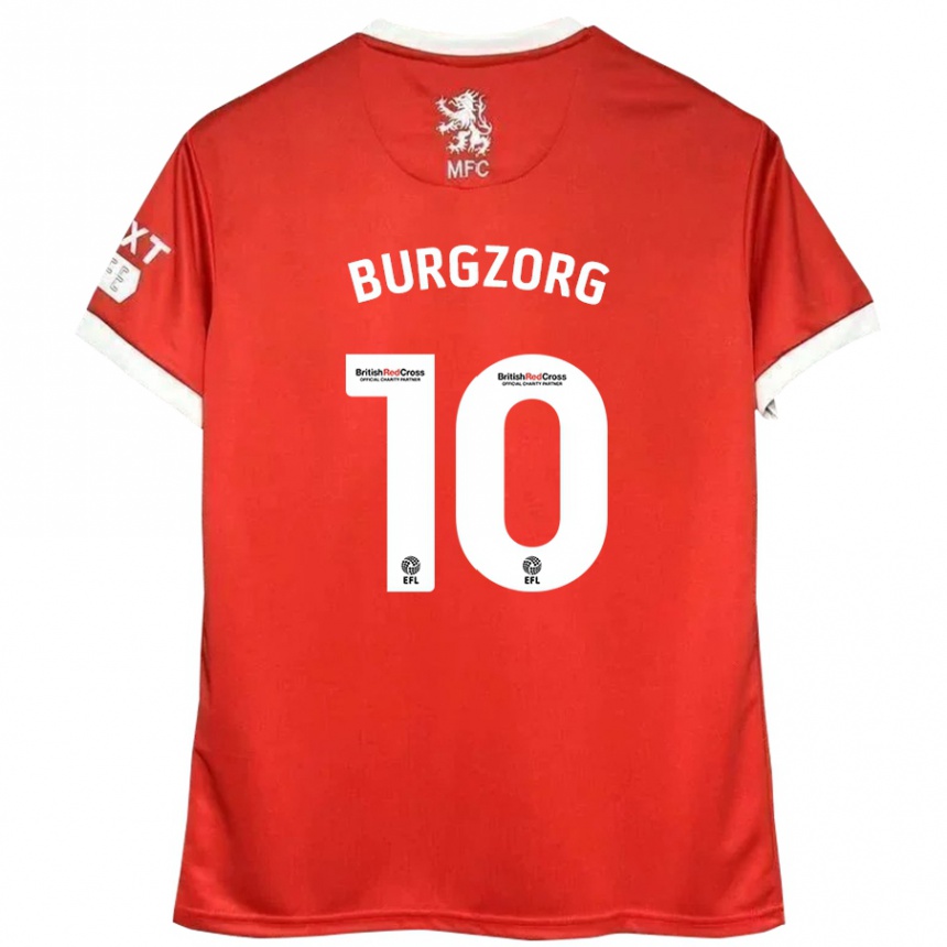 Niño Fútbol Camiseta Delano Burgzorg #10 Rojo Blanco 1ª Equipación 2024/25 Argentina