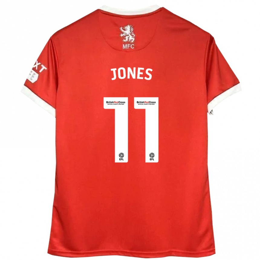 Niño Fútbol Camiseta Isaiah Jones #11 Rojo Blanco 1ª Equipación 2024/25 Argentina