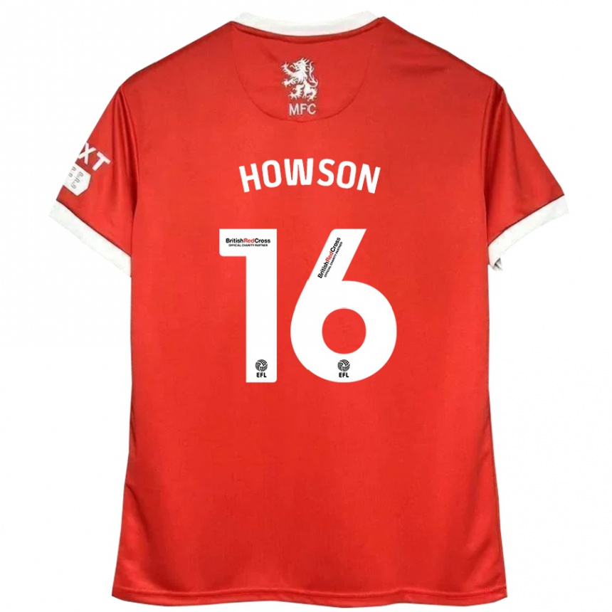 Niño Fútbol Camiseta Jonathan Howson #16 Rojo Blanco 1ª Equipación 2024/25 Argentina