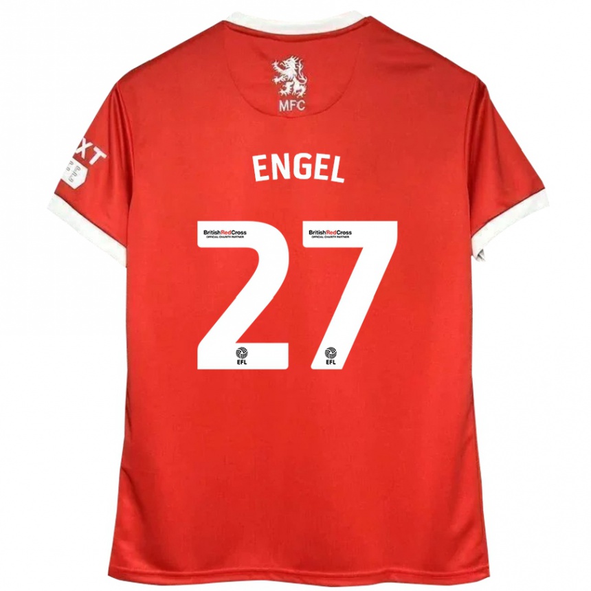 Niño Fútbol Camiseta Lukas Engel #27 Rojo Blanco 1ª Equipación 2024/25 Argentina