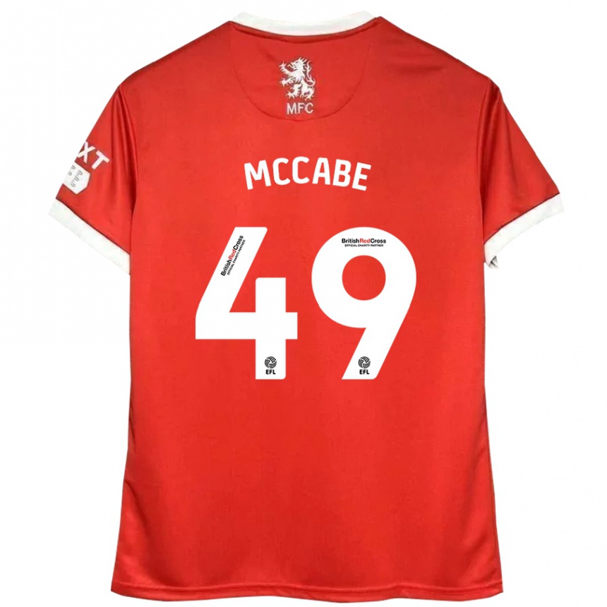 Niño Fútbol Camiseta Law Mccabe #49 Rojo Blanco 1ª Equipación 2024/25 Argentina