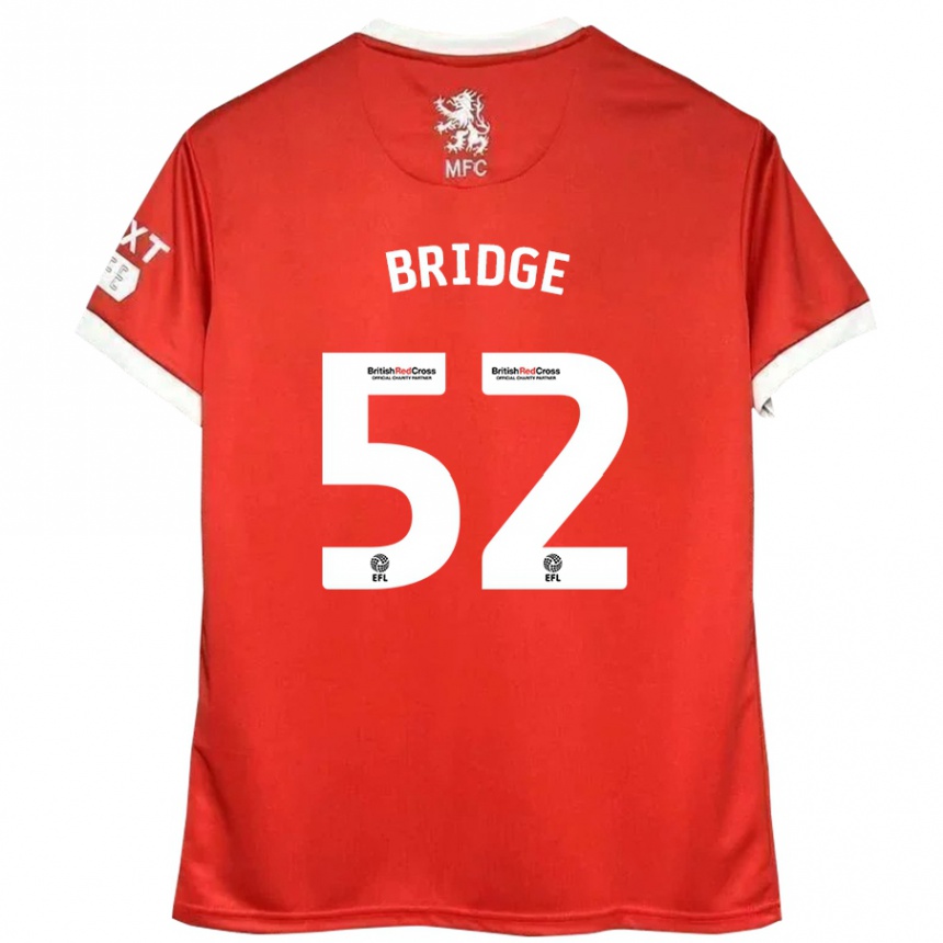 Niño Fútbol Camiseta Aj Bridge #52 Rojo Blanco 1ª Equipación 2024/25 Argentina