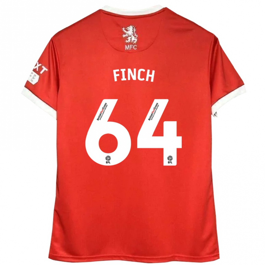 Niño Fútbol Camiseta Sonny Finch #64 Rojo Blanco 1ª Equipación 2024/25 Argentina