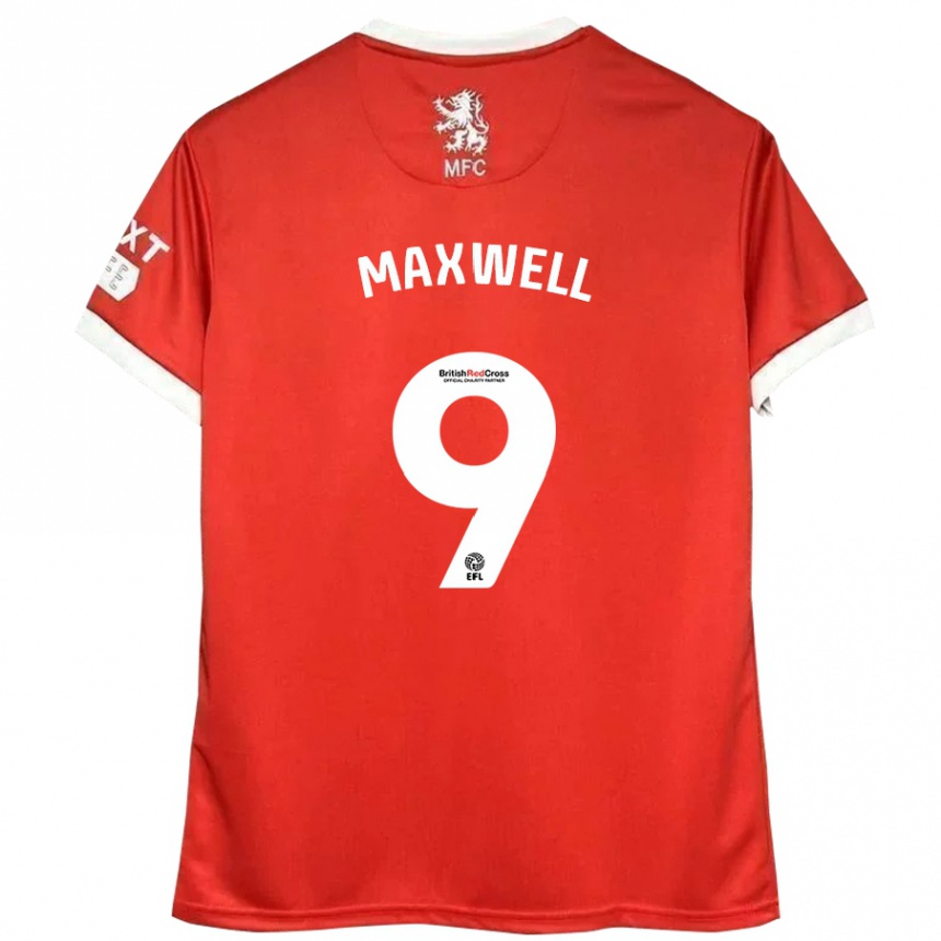 Niño Fútbol Camiseta Armani Maxwell #9 Rojo Blanco 1ª Equipación 2024/25 Argentina