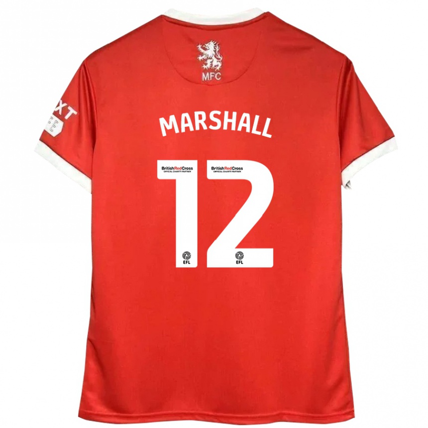 Niño Fútbol Camiseta Eve Marshall #12 Rojo Blanco 1ª Equipación 2024/25 Argentina