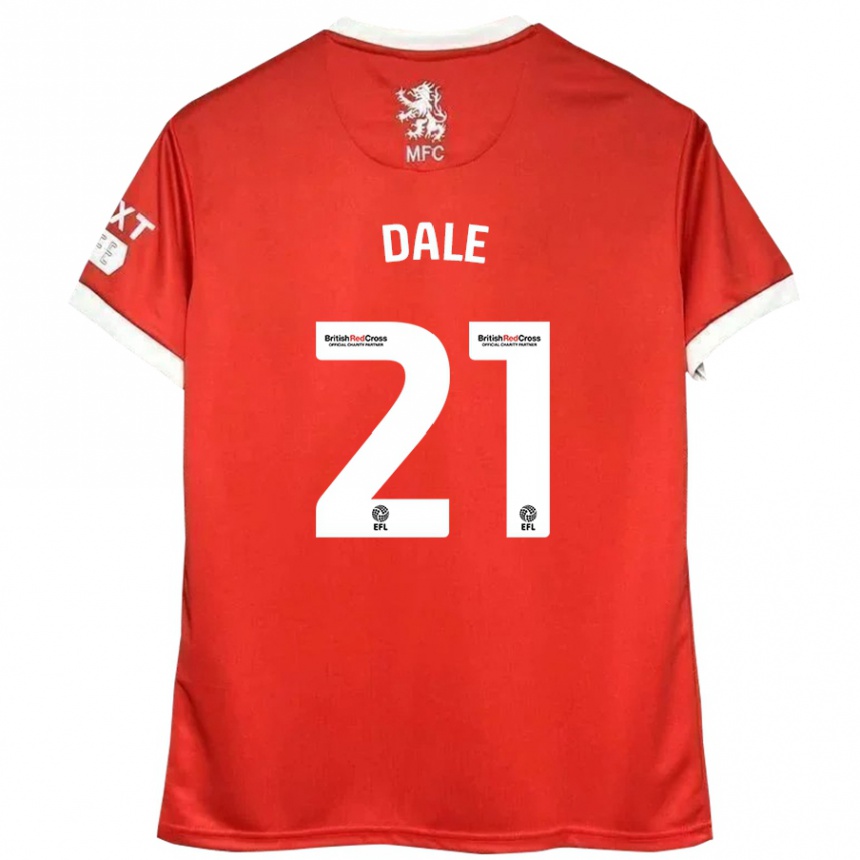 Niño Fútbol Camiseta Faye Dale #21 Rojo Blanco 1ª Equipación 2024/25 Argentina