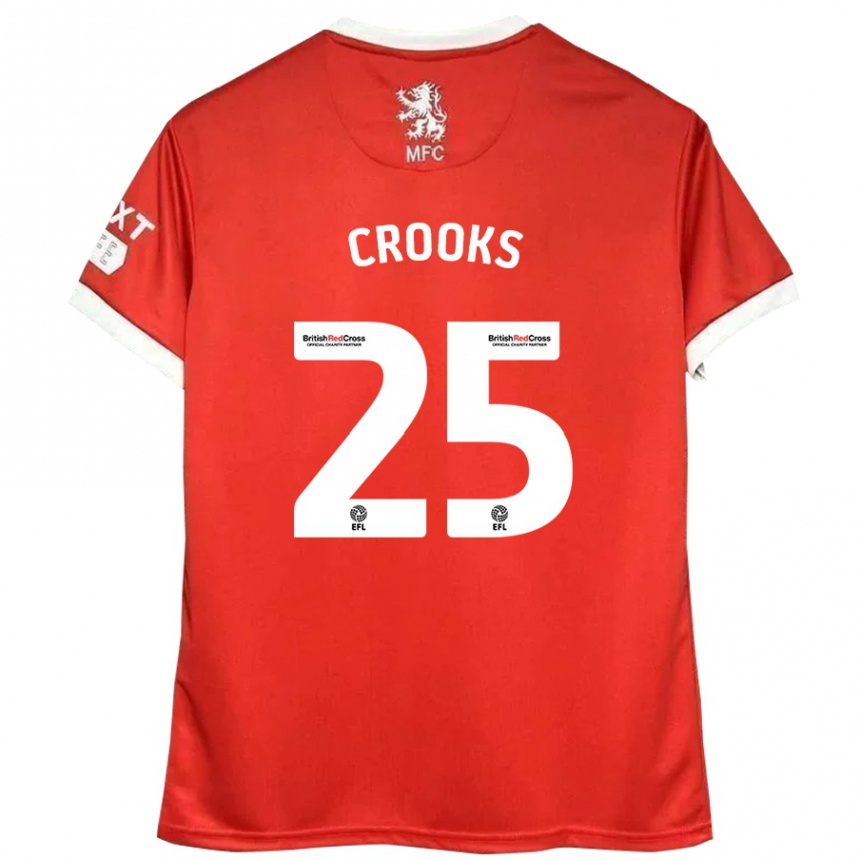 Niño Fútbol Camiseta Matt Crooks #25 Rojo Blanco 1ª Equipación 2024/25 Argentina