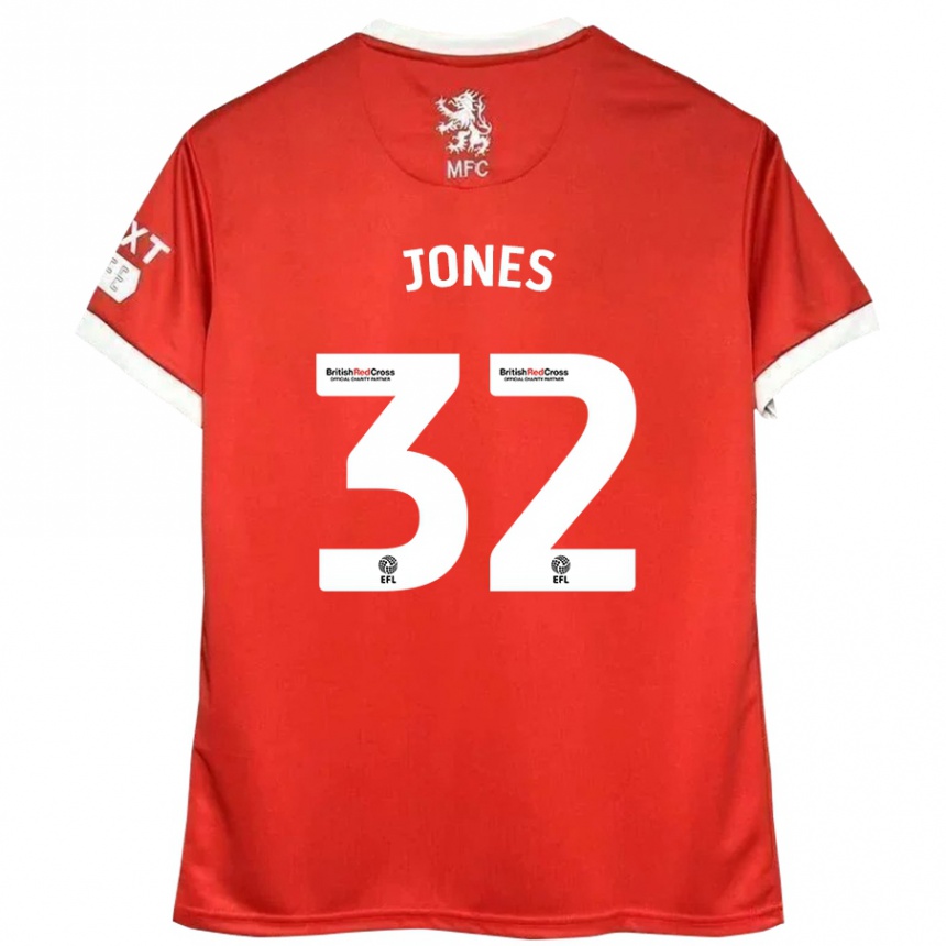 Niño Fútbol Camiseta Jamie Jones #32 Rojo Blanco 1ª Equipación 2024/25 Argentina