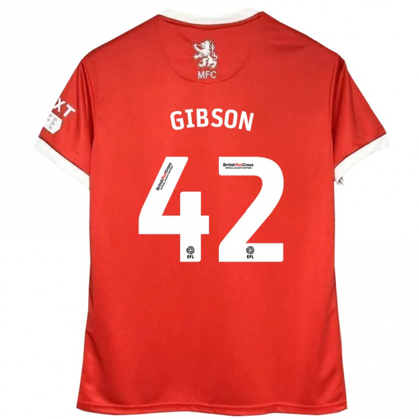 Niño Fútbol Camiseta Joseph Gibson #42 Rojo Blanco 1ª Equipación 2024/25 Argentina