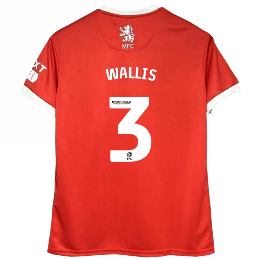 Niño Fútbol Camiseta Emma Wallis #3 Rojo Blanco 1ª Equipación 2024/25 Argentina