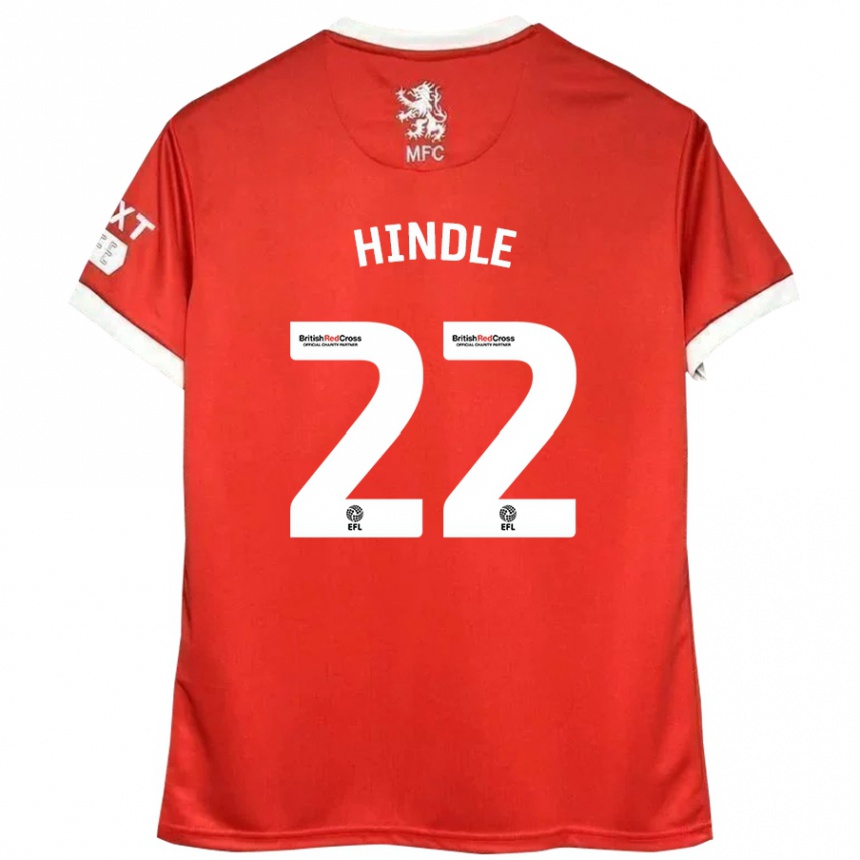 Niño Fútbol Camiseta Rachel Hindle #22 Rojo Blanco 1ª Equipación 2024/25 Argentina