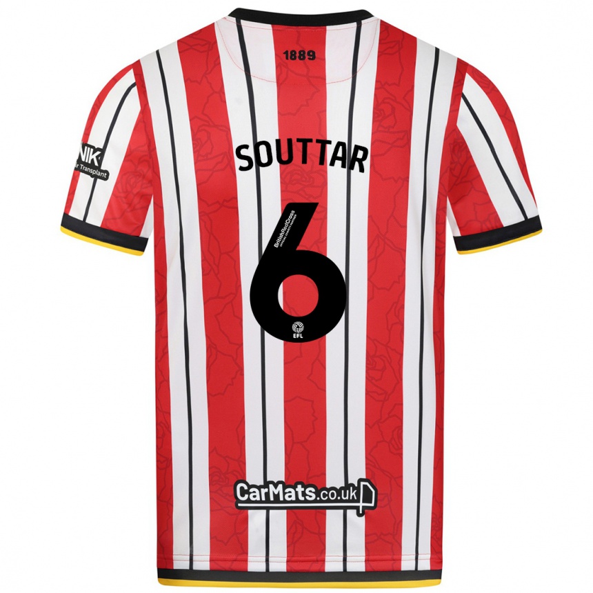 Niño Fútbol Camiseta Harry Souttar #6 Rojo Blanco Rayas 1ª Equipación 2024/25 Argentina