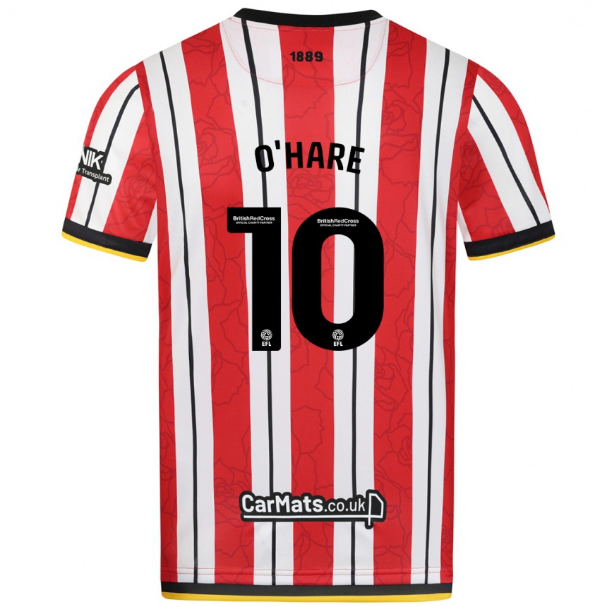 Niño Fútbol Camiseta Callum O'hare #10 Rojo Blanco Rayas 1ª Equipación 2024/25 Argentina