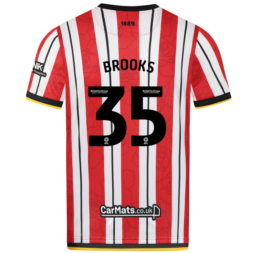 Niño Fútbol Camiseta Andre Brooks #35 Rojo Blanco Rayas 1ª Equipación 2024/25 Argentina