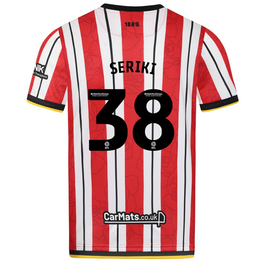 Niño Fútbol Camiseta Femi Seriki #38 Rojo Blanco Rayas 1ª Equipación 2024/25 Argentina