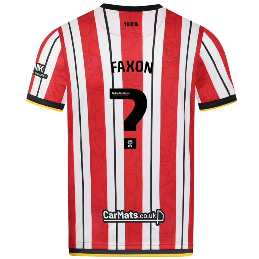 Niño Fútbol Camiseta Luke Faxon #0 Rojo Blanco Rayas 1ª Equipación 2024/25 Argentina