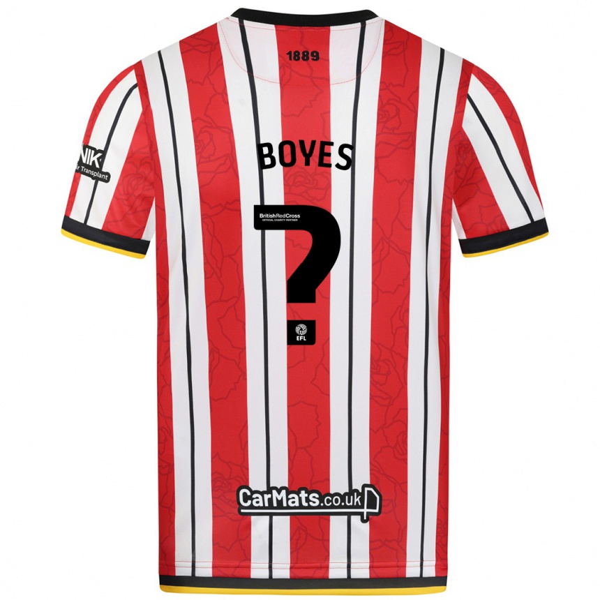 Niño Fútbol Camiseta Harry Boyes #0 Rojo Blanco Rayas 1ª Equipación 2024/25 Argentina