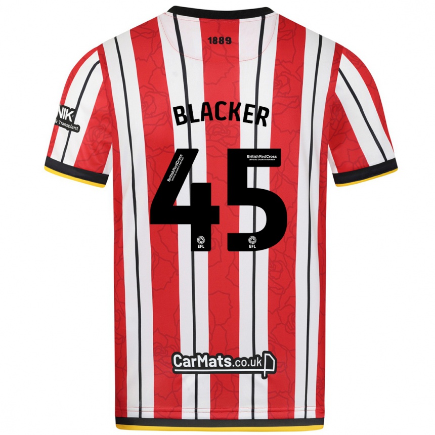 Niño Fútbol Camiseta Billy Blacker #45 Rojo Blanco Rayas 1ª Equipación 2024/25 Argentina