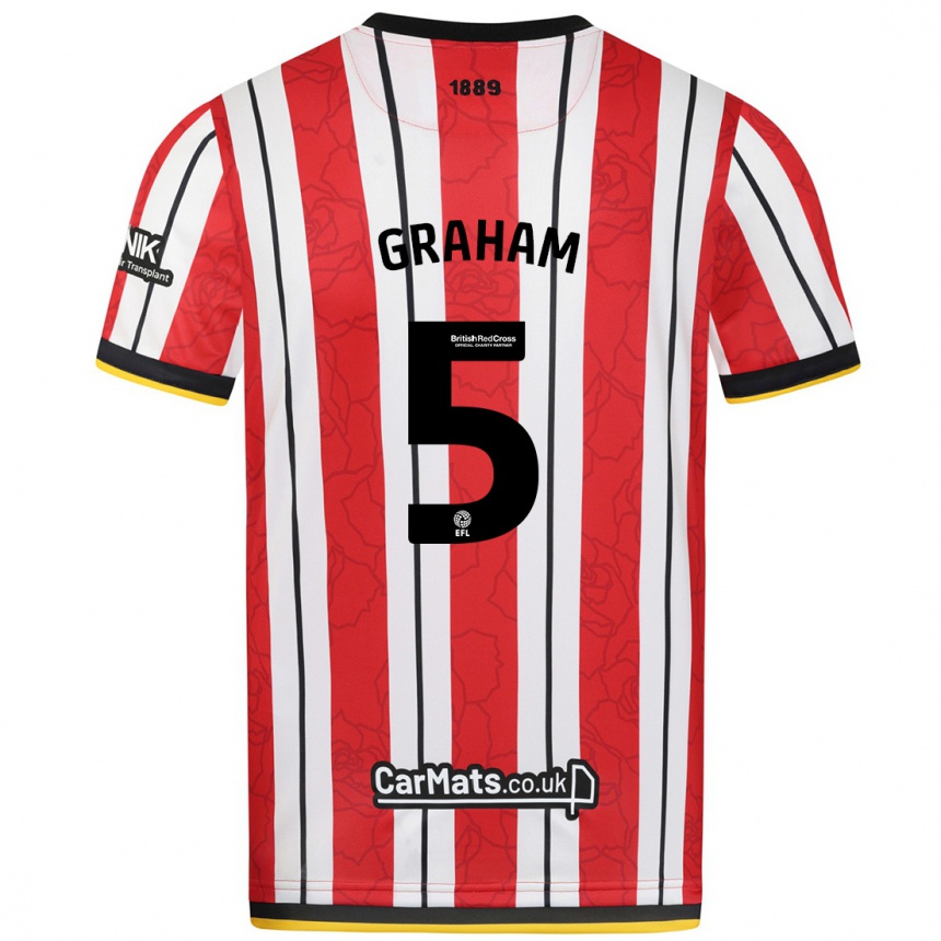 Niño Fútbol Camiseta Molly Graham #5 Rojo Blanco Rayas 1ª Equipación 2024/25 Argentina