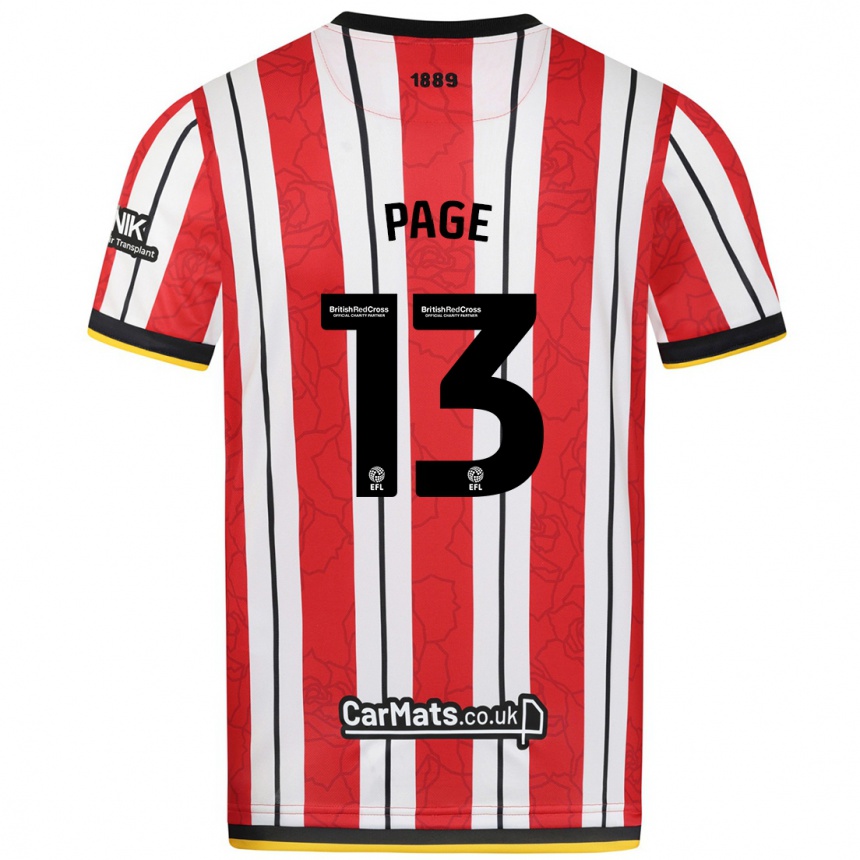 Niño Fútbol Camiseta Olivia Page #13 Rojo Blanco Rayas 1ª Equipación 2024/25 Argentina