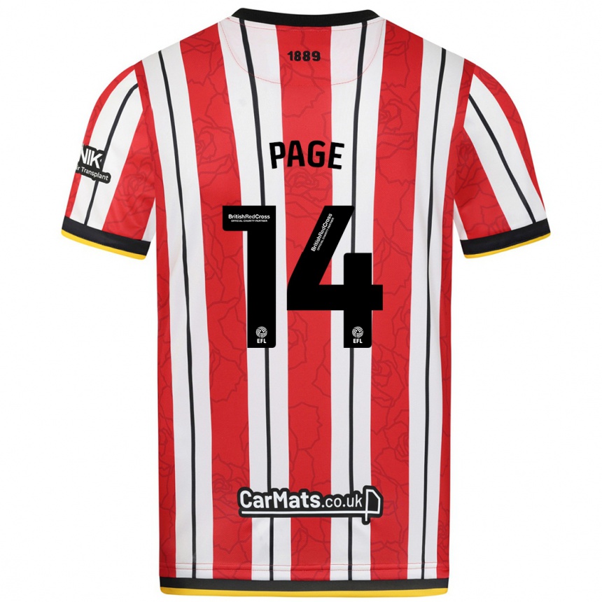 Niño Fútbol Camiseta Olivia Jane Page #14 Rojo Blanco Rayas 1ª Equipación 2024/25 Argentina