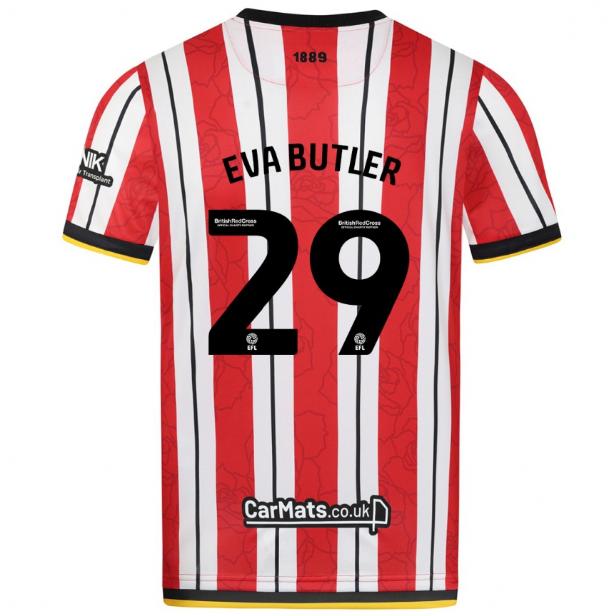 Niño Fútbol Camiseta Eva Butler #29 Rojo Blanco Rayas 1ª Equipación 2024/25 Argentina