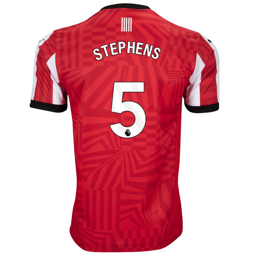 Niño Fútbol Camiseta Jack Stephens #5 Rojo Blanco 1ª Equipación 2024/25 Argentina