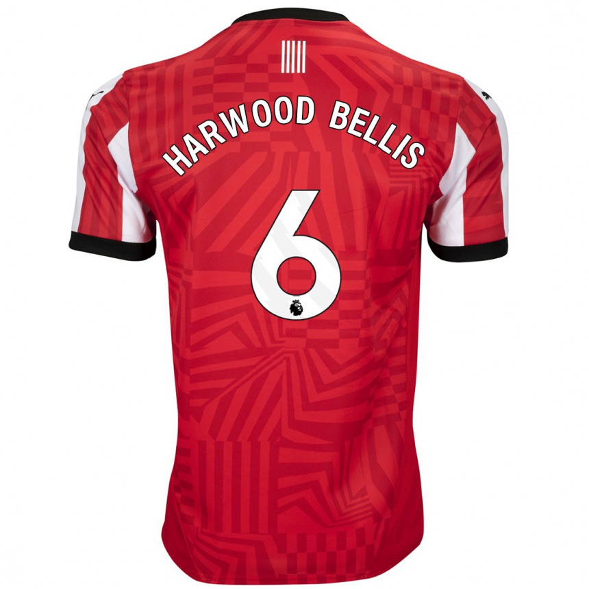 Niño Fútbol Camiseta Taylor Harwood-Bellis #6 Rojo Blanco 1ª Equipación 2024/25 Argentina