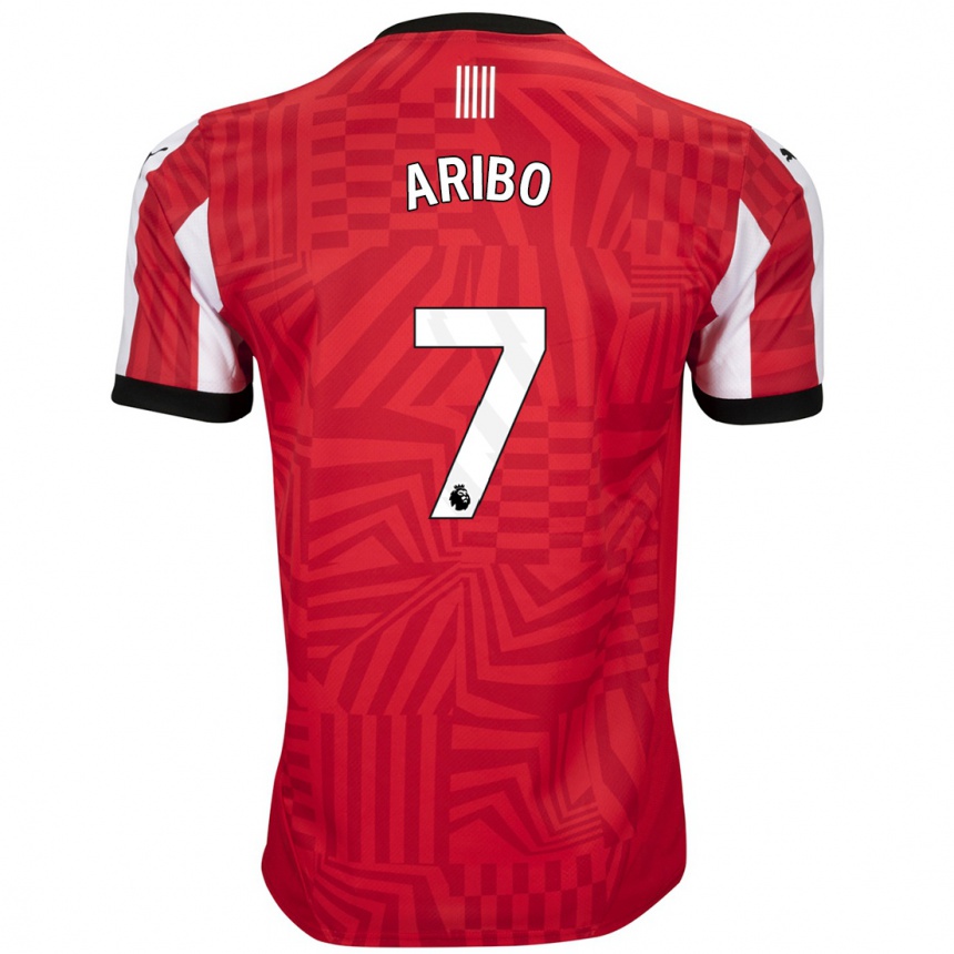 Niño Fútbol Camiseta Joe Aribo #7 Rojo Blanco 1ª Equipación 2024/25 Argentina