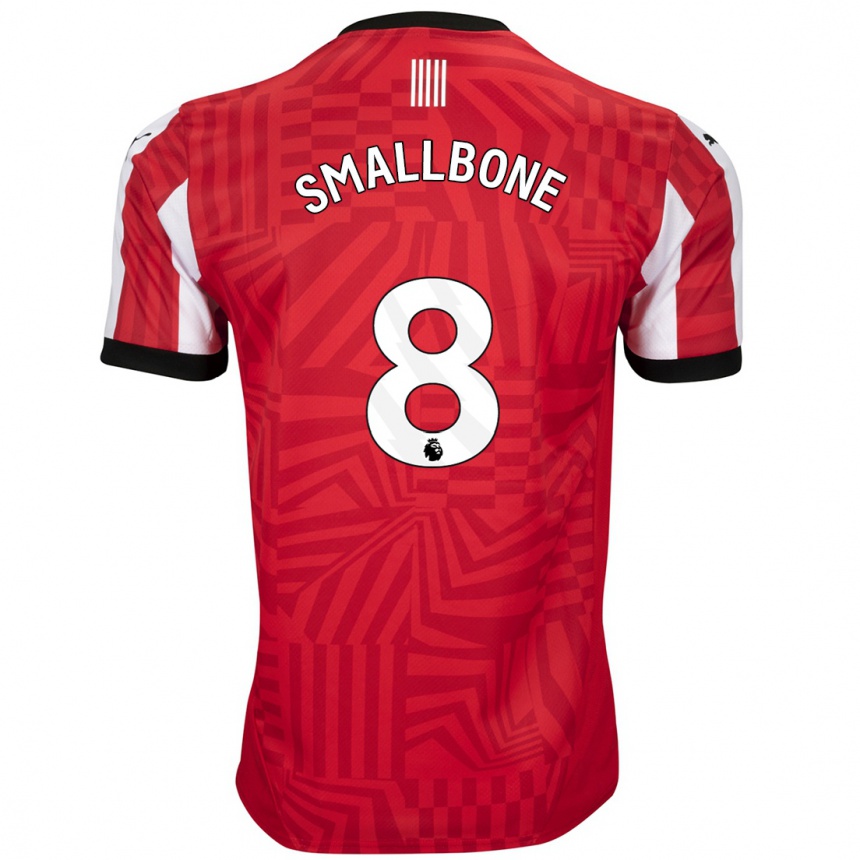 Niño Fútbol Camiseta Will Smallbone #8 Rojo Blanco 1ª Equipación 2024/25 Argentina