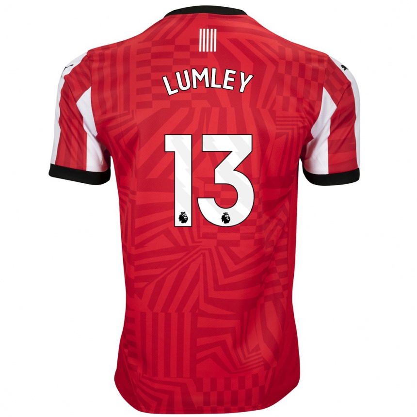 Niño Fútbol Camiseta Joe Lumley #13 Rojo Blanco 1ª Equipación 2024/25 Argentina