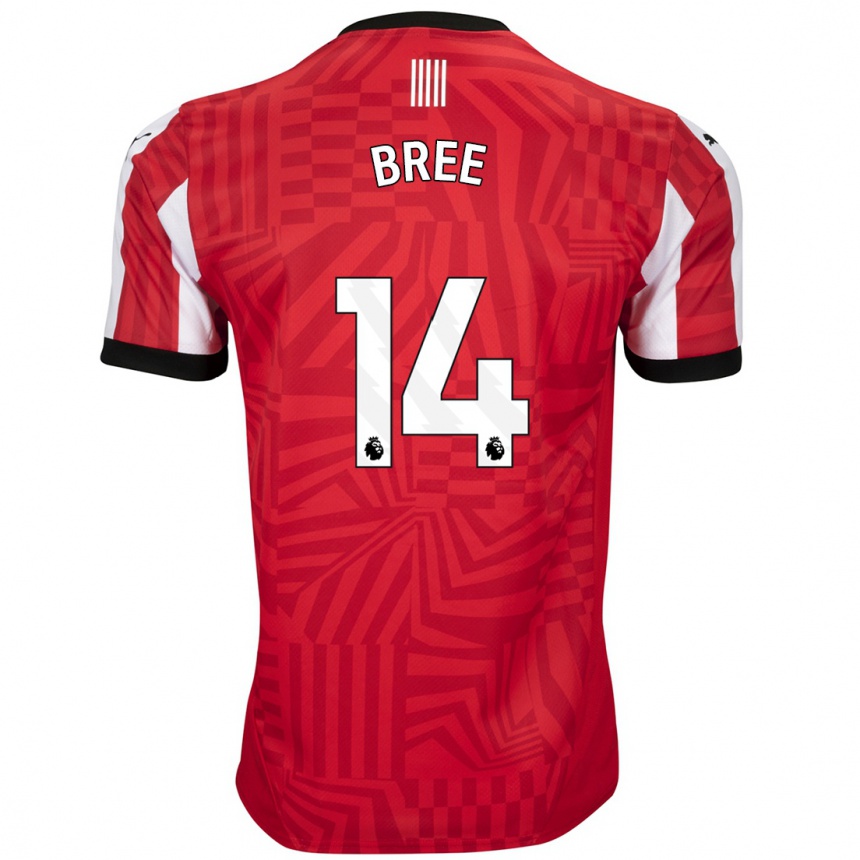 Niño Fútbol Camiseta James Bree #14 Rojo Blanco 1ª Equipación 2024/25 Argentina