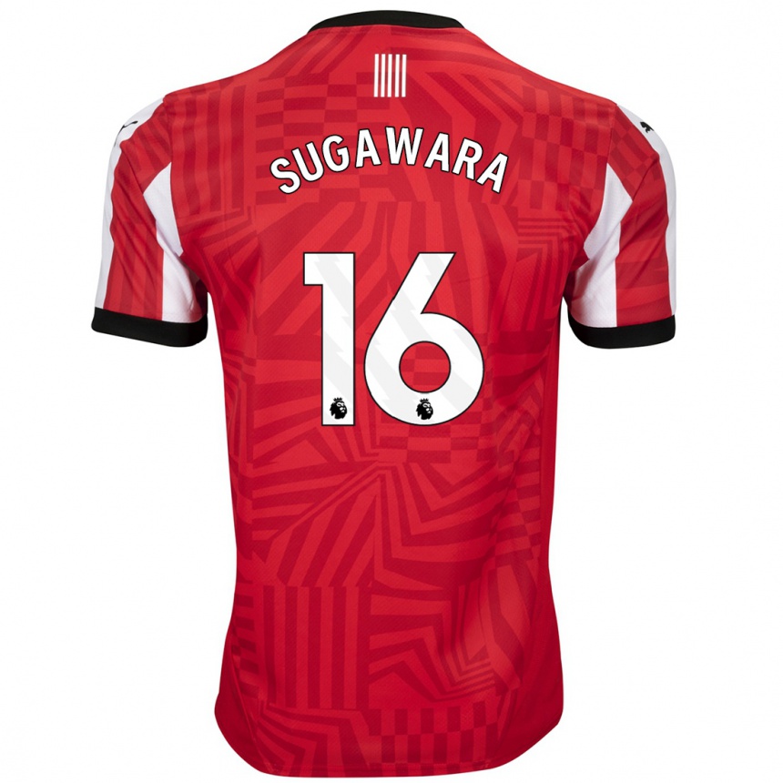 Niño Fútbol Camiseta Yukinari Sugawara #16 Rojo Blanco 1ª Equipación 2024/25 Argentina