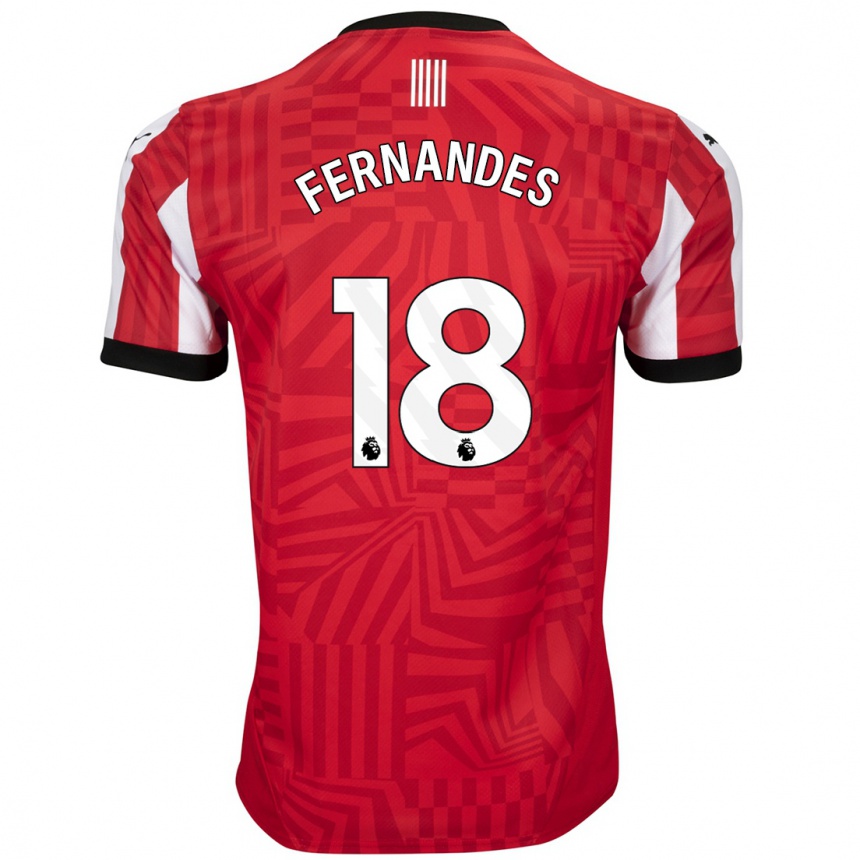 Niño Fútbol Camiseta Mateus Fernandes #18 Rojo Blanco 1ª Equipación 2024/25 Argentina