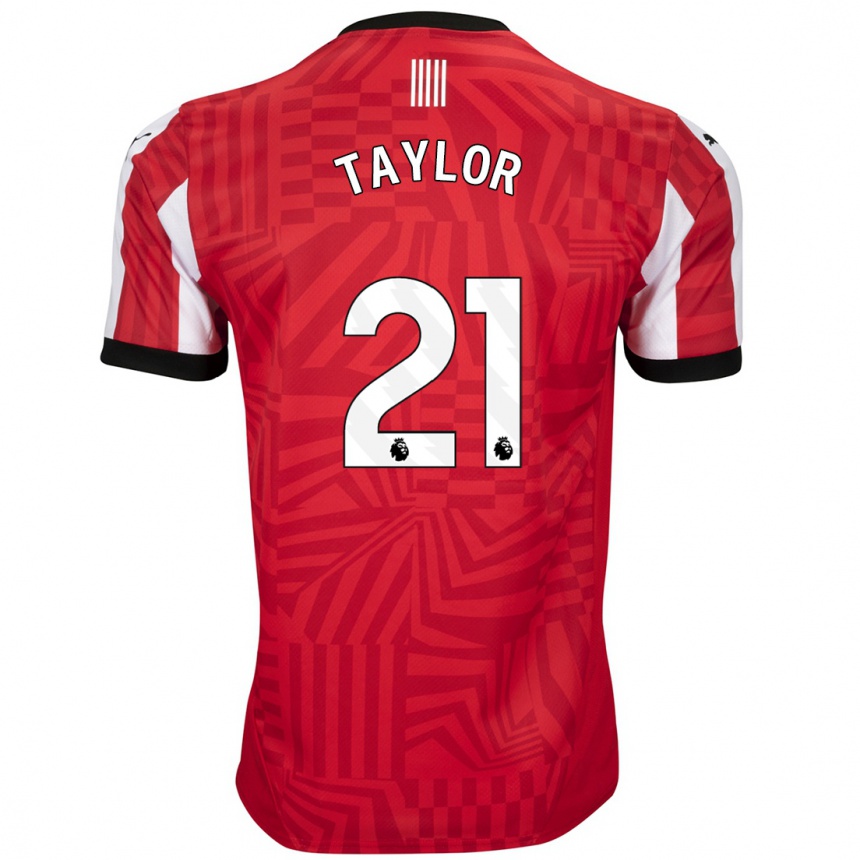 Niño Fútbol Camiseta Charlie Taylor #21 Rojo Blanco 1ª Equipación 2024/25 Argentina