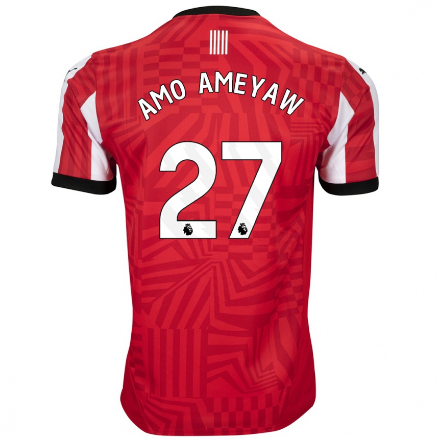 Niño Fútbol Camiseta Samuel Amo-Ameyaw #27 Rojo Blanco 1ª Equipación 2024/25 Argentina