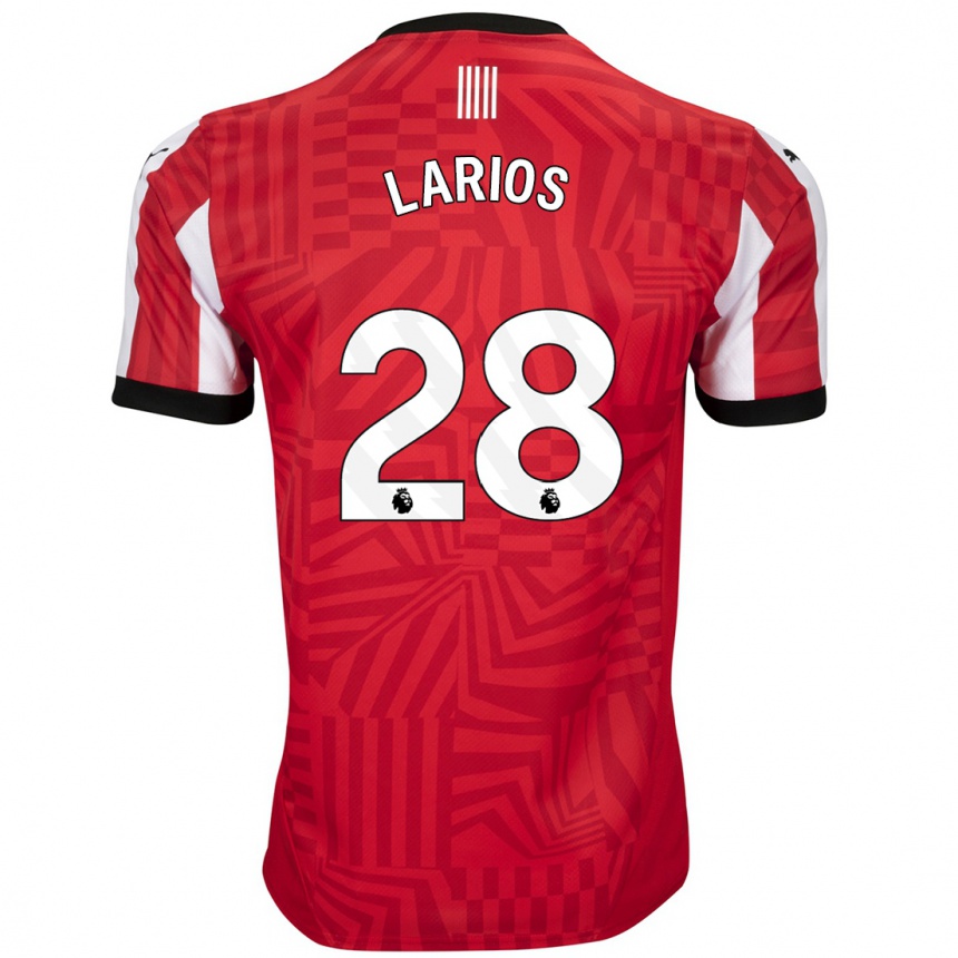 Niño Fútbol Camiseta Juan Larios #28 Rojo Blanco 1ª Equipación 2024/25 Argentina