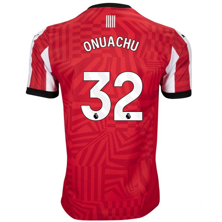 Niño Fútbol Camiseta Paul Onuachu #32 Rojo Blanco 1ª Equipación 2024/25 Argentina