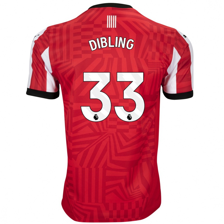 Niño Fútbol Camiseta Tyler Dibling #33 Rojo Blanco 1ª Equipación 2024/25 Argentina