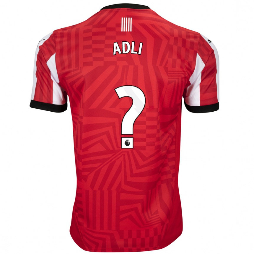 Niño Fútbol Camiseta Mohamed Adli #0 Rojo Blanco 1ª Equipación 2024/25 Argentina