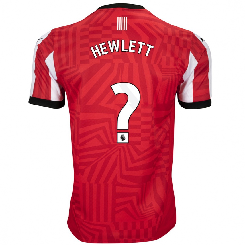 Niño Fútbol Camiseta Jem Hewlett #0 Rojo Blanco 1ª Equipación 2024/25 Argentina