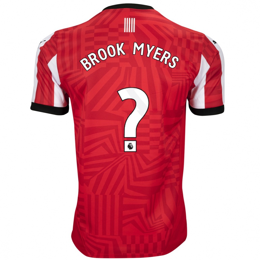 Niño Fútbol Camiseta Brook Myers #0 Rojo Blanco 1ª Equipación 2024/25 Argentina