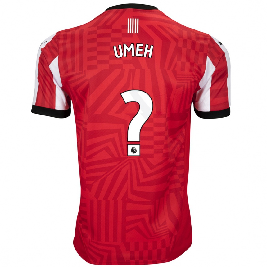 Niño Fútbol Camiseta Leo Umeh #0 Rojo Blanco 1ª Equipación 2024/25 Argentina