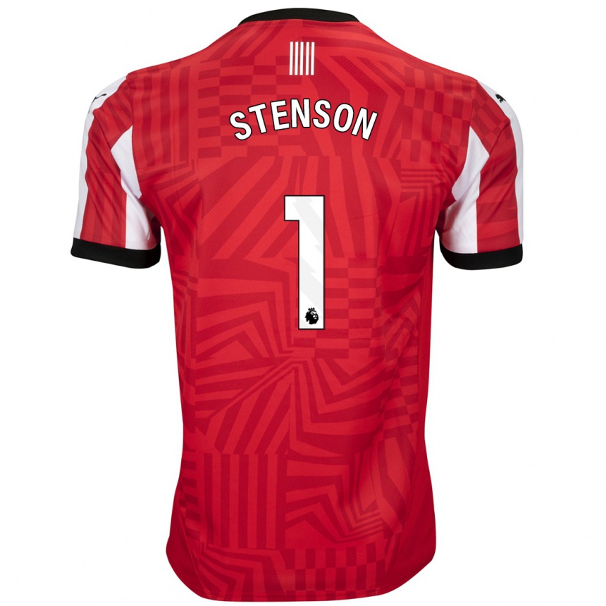 Niño Fútbol Camiseta Fran Stenson #1 Rojo Blanco 1ª Equipación 2024/25 Argentina