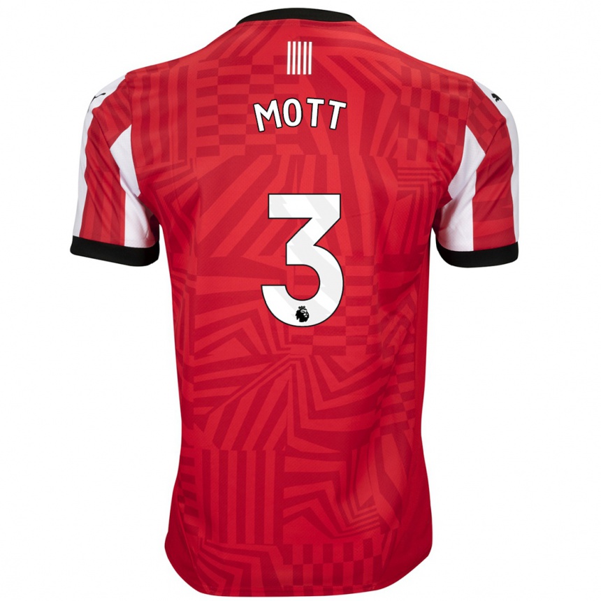 Niño Fútbol Camiseta Millicent Mott #3 Rojo Blanco 1ª Equipación 2024/25 Argentina