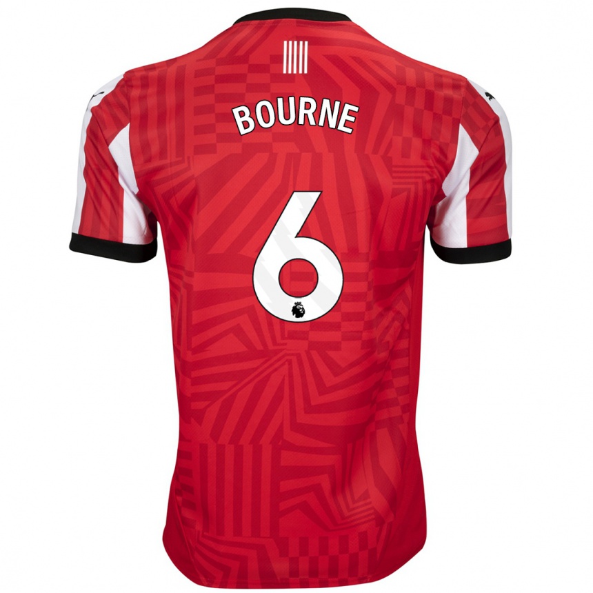 Niño Fútbol Camiseta Tara Bourne #6 Rojo Blanco 1ª Equipación 2024/25 Argentina