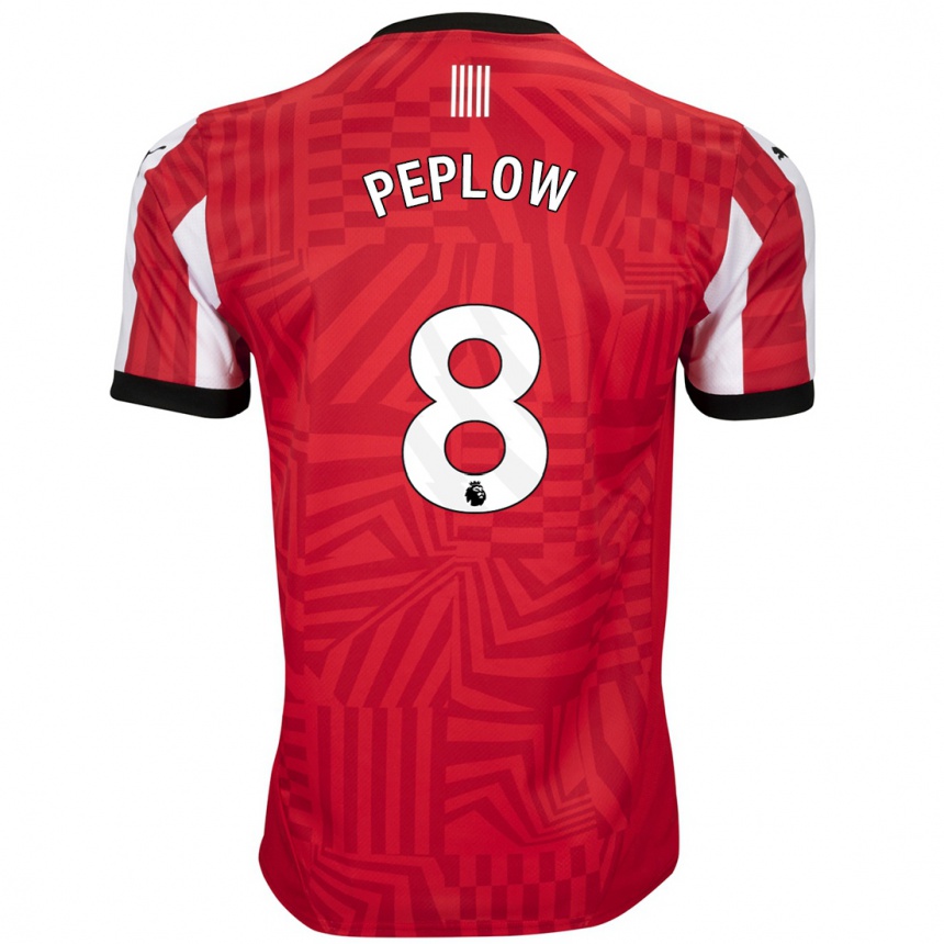 Niño Fútbol Camiseta Chloe Peplow #8 Rojo Blanco 1ª Equipación 2024/25 Argentina