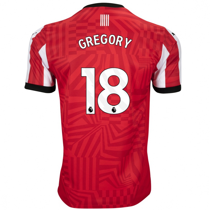 Niño Fútbol Camiseta Freya Gregory #18 Rojo Blanco 1ª Equipación 2024/25 Argentina