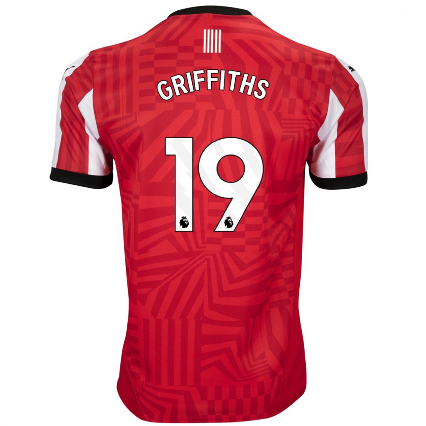 Niño Fútbol Camiseta Alice Griffiths #19 Rojo Blanco 1ª Equipación 2024/25 Argentina